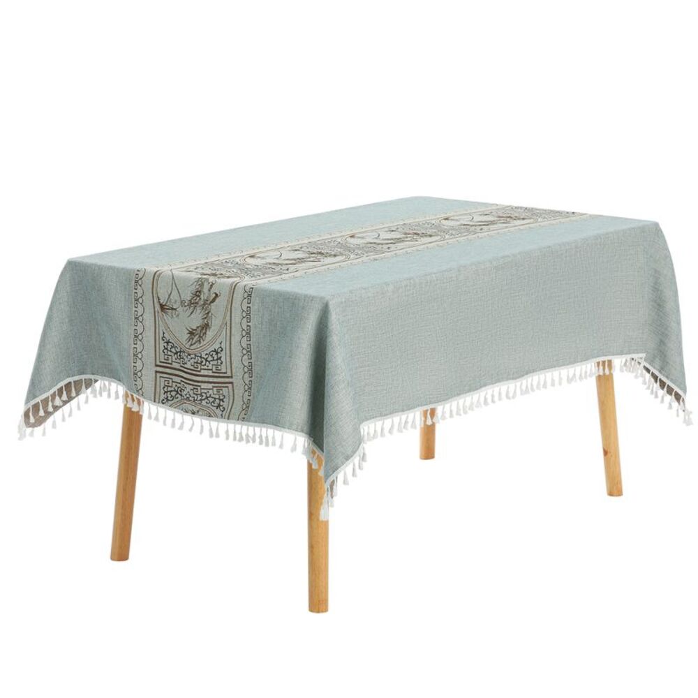 1 Pack Rectangle Rustic Tablecloth, 55x71inch Garden Green